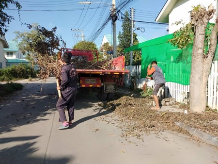 เทศบาลตำบลหนองหาร อำนวยความสะดวกให้แก่ประชาชน ตัดแต่งกิ่งไม้ในเขตทาง เพื่อป้องกันกิ่งไม้ตกหล่น หักโค่น เมื่อเกิดพายุ ลมกรรโชกแรง จนอาจก่ออันตราย เกิดอุบัติเหตุจากผู้ใช้เส้นทางนั้น ๆได้  บริเวณ หมู่ที่ 1 บ้านเอื้ออาทร ตำบลหนองหาร อำเภอสันทราย จังหวัดเชียง