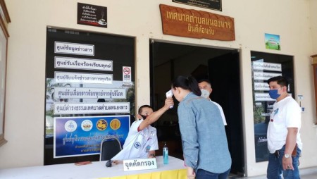 เทศบาลตำบลหนองหารจัดให้มีมาตรการเฝ้าระวังสถานการณ์การระบาดอย่างต่อเนื่องของโรคไวรัสโคโรน่า 2019 (โควิด-19) ด้วยการตั้งจุดคัดกรองผู้มาติดต่อราชการ สำนักงานเทศบาลตำบลหนองหาร อำเภอสันทราย จังหวัดเชียงใหม่